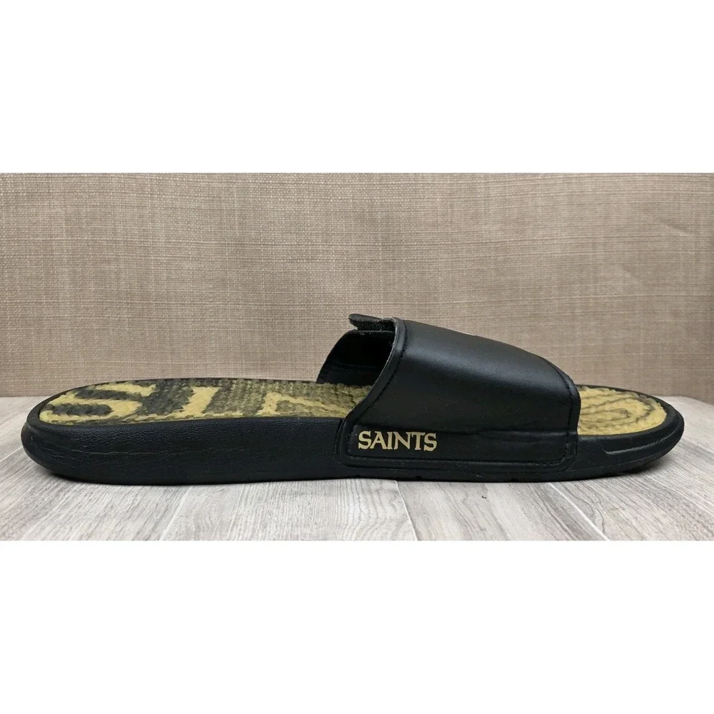 Foco New Orleans Saints Wordmark Gel Mens XL 13/14 Slip On Slide Sandals NFL